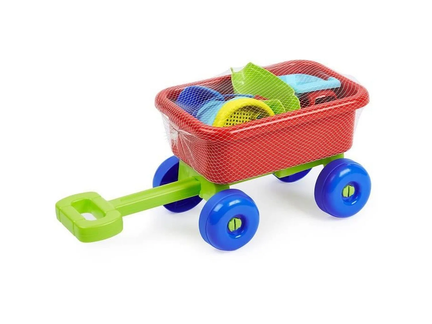 Set de Carrito de Playa Ecoiffier - Cubo, Tamiz, Regadera, Pala, 2 Moldes, 1 Vehículo para Divertirse al Aire Libre
