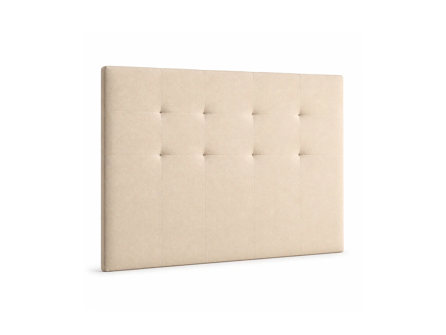 Cabecero de cama de 117x150x7 cm de plancha de madera y en tela en color beige Olson