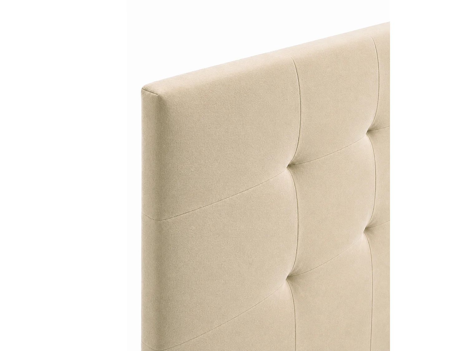 Cabecero de cama de 117x150x7 cm de plancha de madera y en tela en color beige Olson