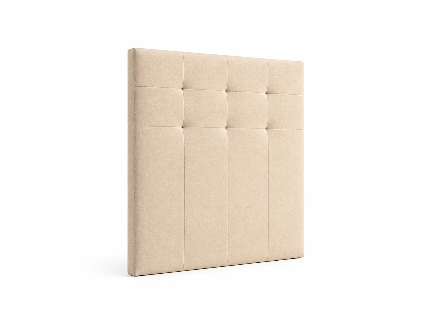Cabecero de cama de 115x105x7 cm de plancha de madera y en tela en color beige Olson