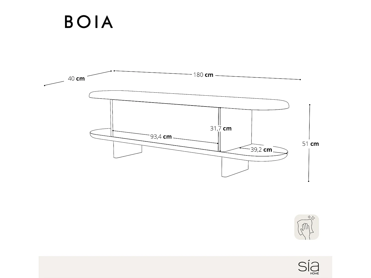 Meuble TV BOIA en bois contreplaqué noyer