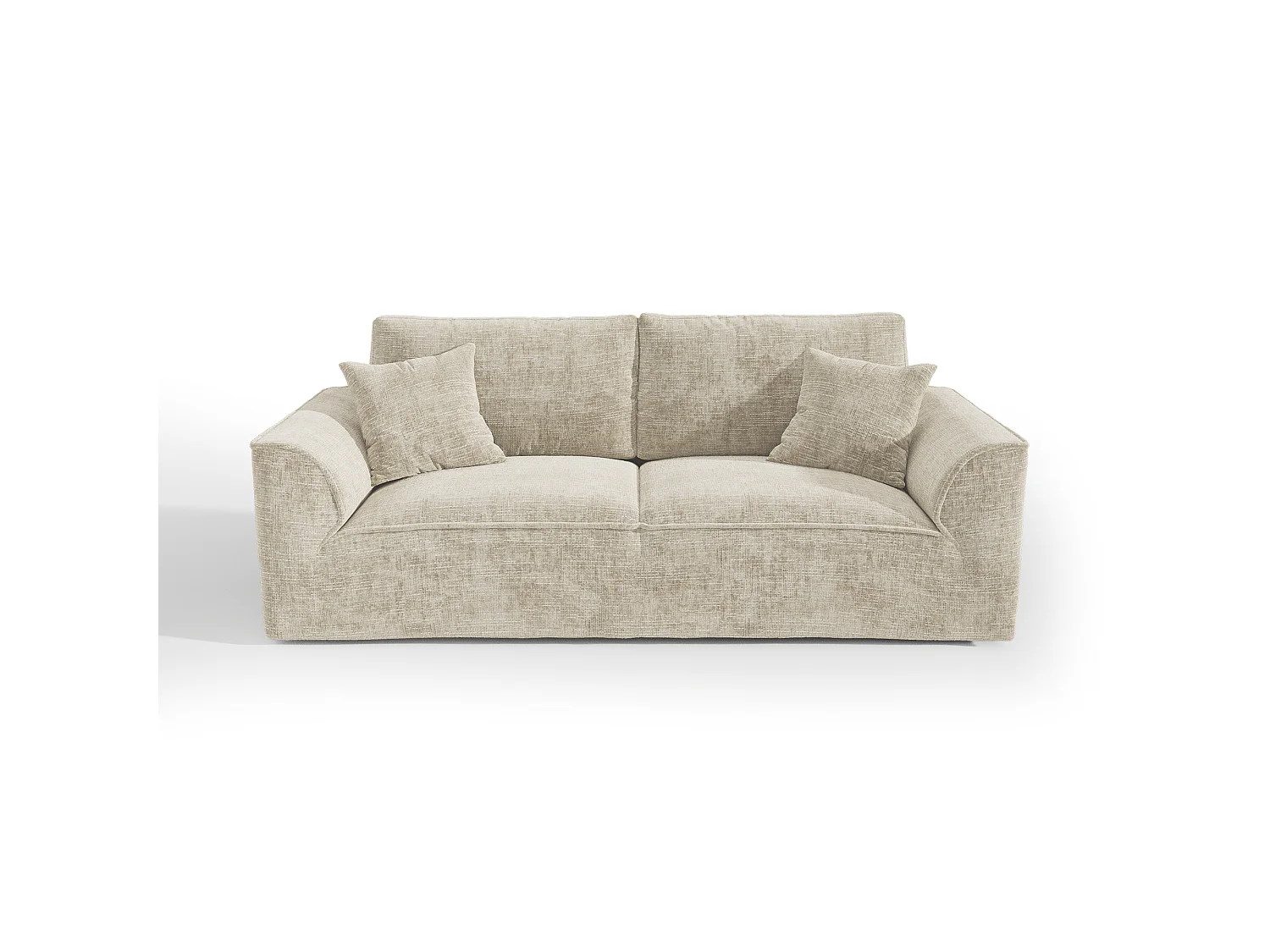 Canapé PURE 3 places en velours texturé beige foncé