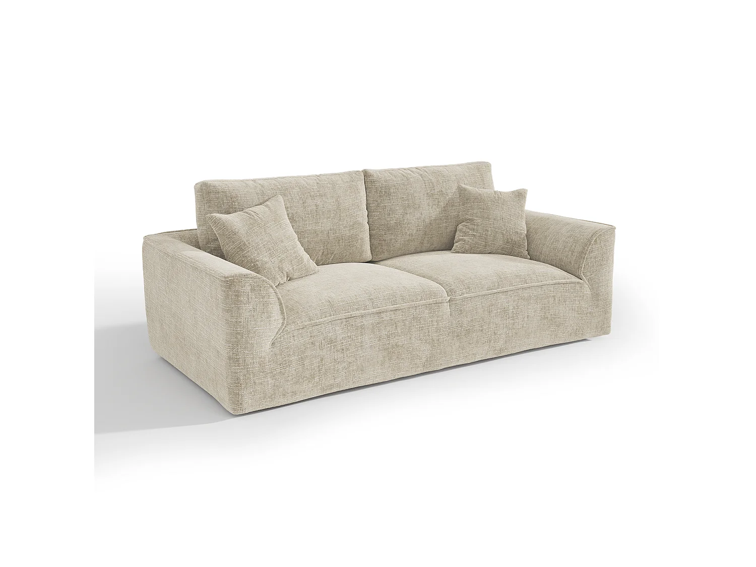 Canapé PURE 3 places en velours texturé beige foncé