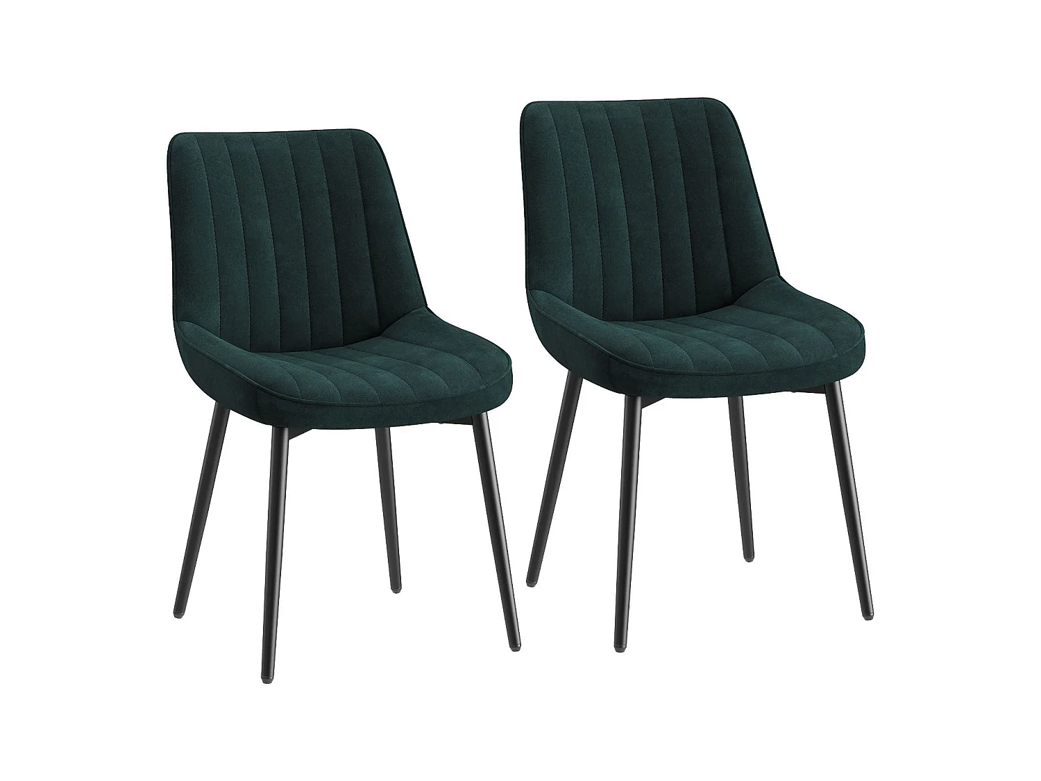 Lot de 2 chaises de salle à manger,Assise généreusement rembourrée et dossier ergonomique pour un confort durable au quotidien,vert