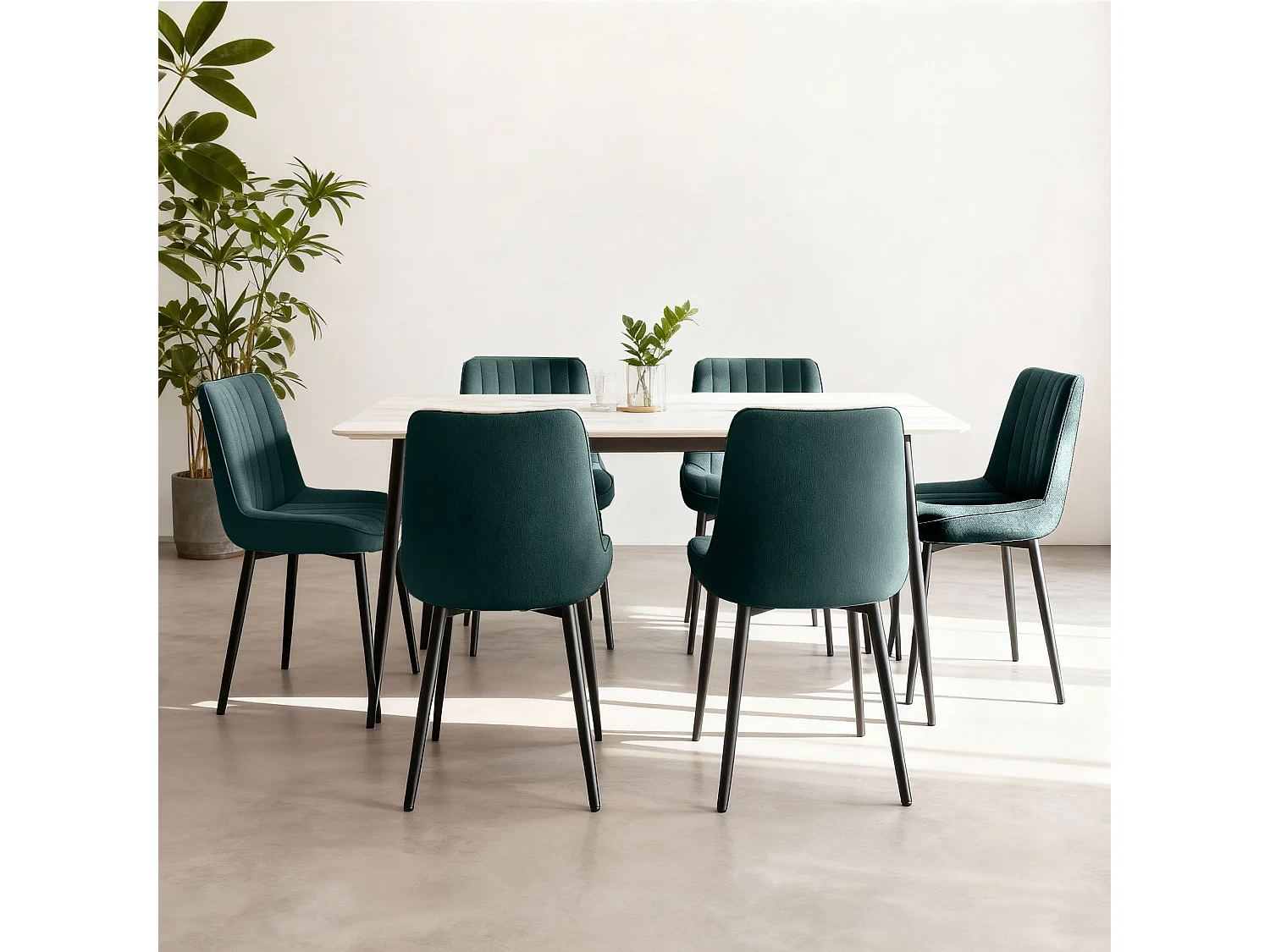 Lot de 2 chaises de salle à manger,Assise généreusement rembourrée et dossier ergonomique pour un confort durable au quotidien,vert