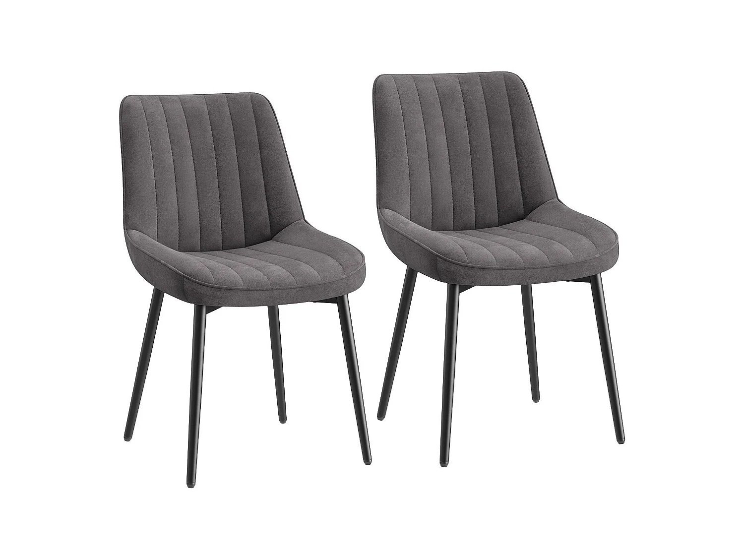 Lot de 2 chaises de salle à manger,Assise généreusement rembourrée et dossier ergonomique pour un confort durable au quotidien,gris