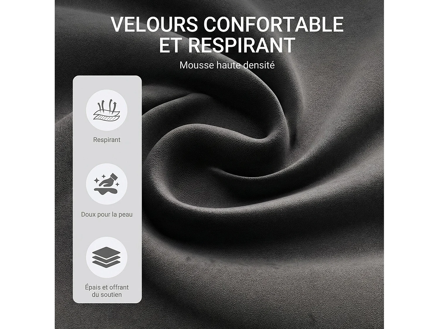 Lot de 2 chaises de salle à manger,Assise généreusement rembourrée et dossier ergonomique pour un confort durable au quotidien,gris