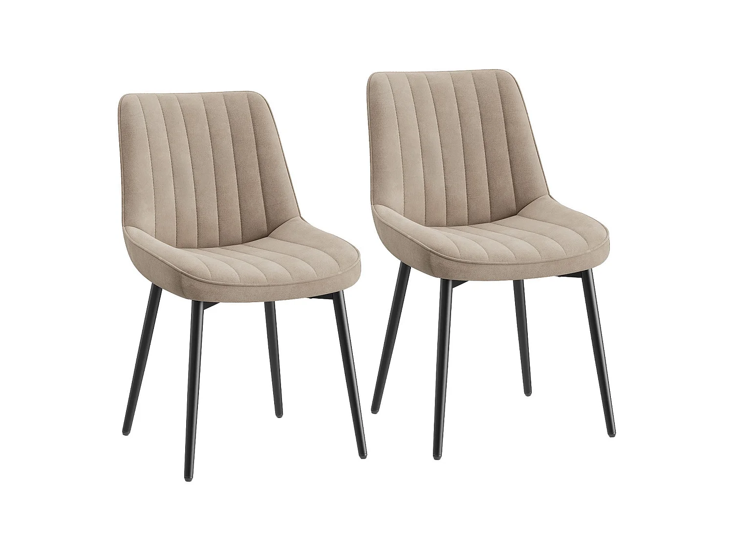 Set di 2 sedie da pranzo, seduta generosamente imbottita e schienale ergonomico per un comfort duraturo ogni giorno, color kaki