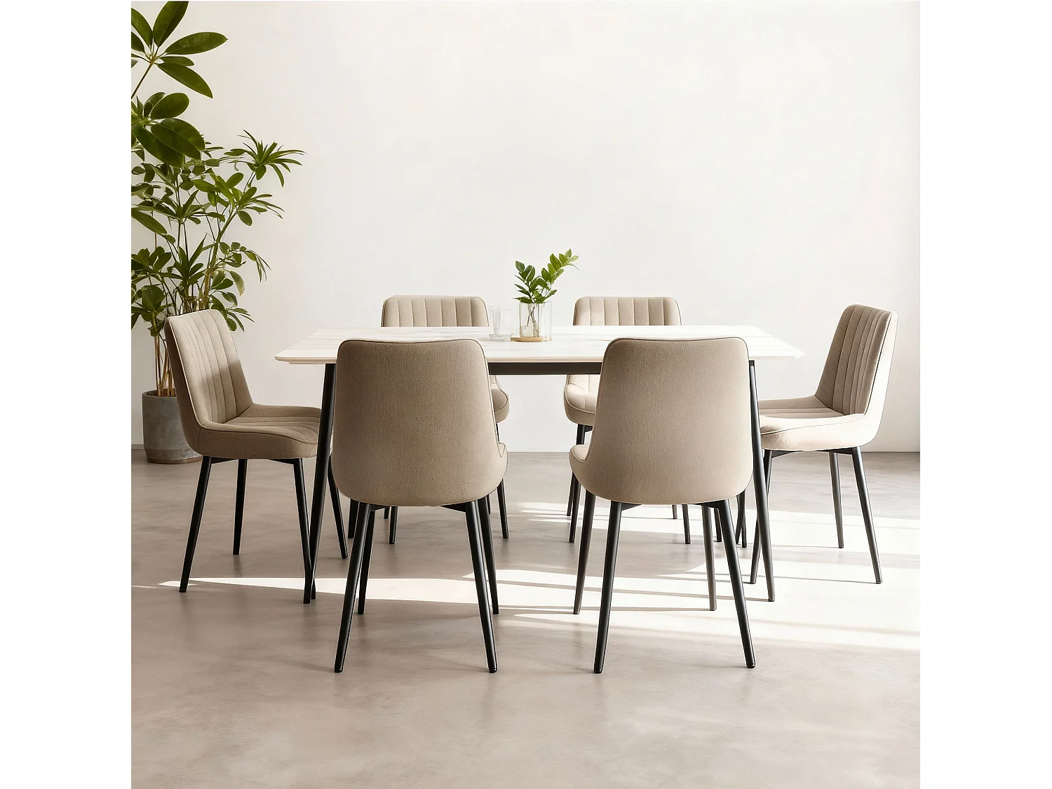 Set di 2 sedie da pranzo, seduta generosamente imbottita e schienale ergonomico per un comfort duraturo ogni giorno, color kaki