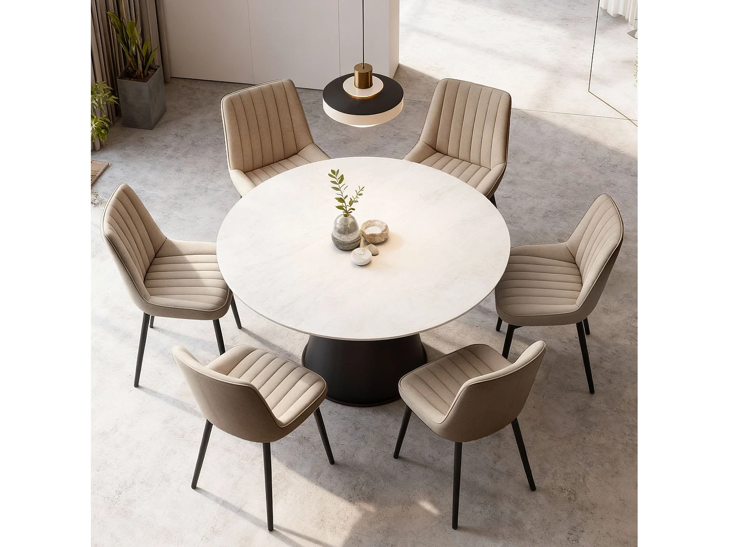 Set di 2 sedie da pranzo, seduta generosamente imbottita e schienale ergonomico per un comfort duraturo ogni giorno, color kaki