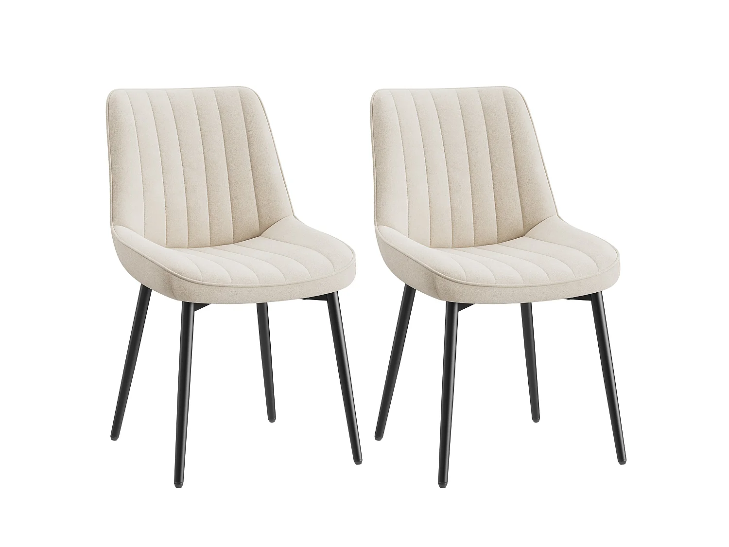 Lot de 2 chaises de salle à manger,Assise généreusement rembourrée et dossier ergonomique pour un confort durable au quotidien,beige