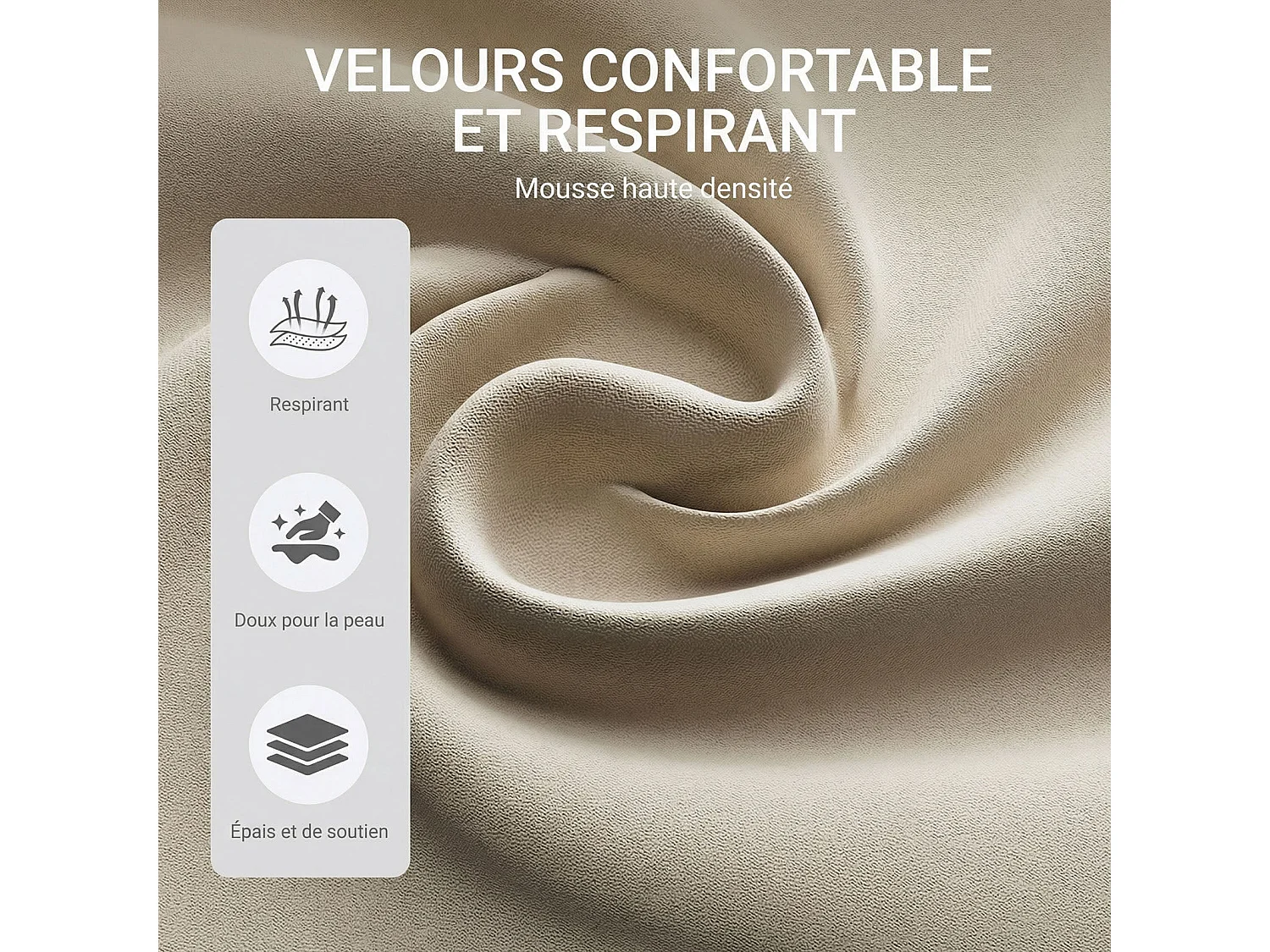 Lot de 2 chaises de salle à manger,Assise généreusement rembourrée et dossier ergonomique pour un confort durable au quotidien,beige