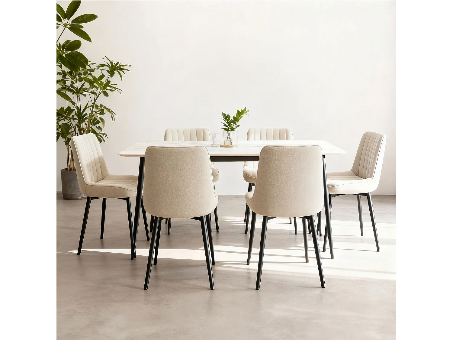 Lot de 2 chaises de salle à manger,Assise généreusement rembourrée et dossier ergonomique pour un confort durable au quotidien,beige