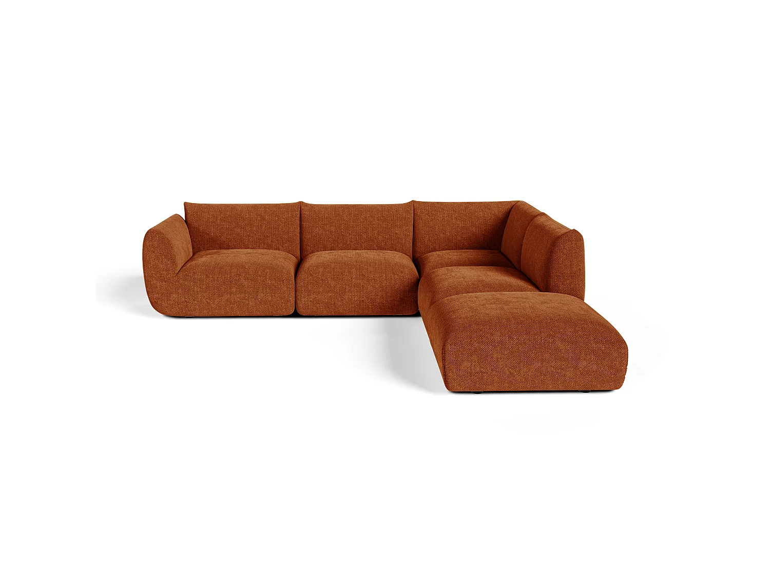 Canapé grand angle droit modulable 7 places NOOMA en velours chenillé