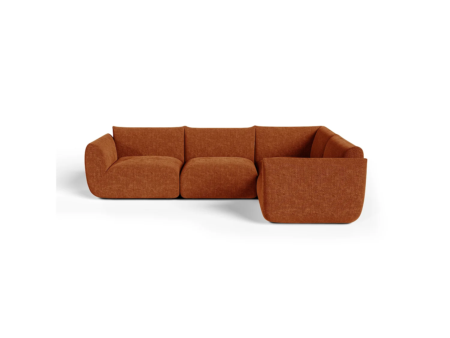 Canapé d'angle droit modulable 6 places NOOMA en velours chenillé