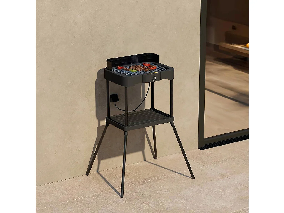 Barbecue Électrique sur Pieds "Grille" 92cm Noir