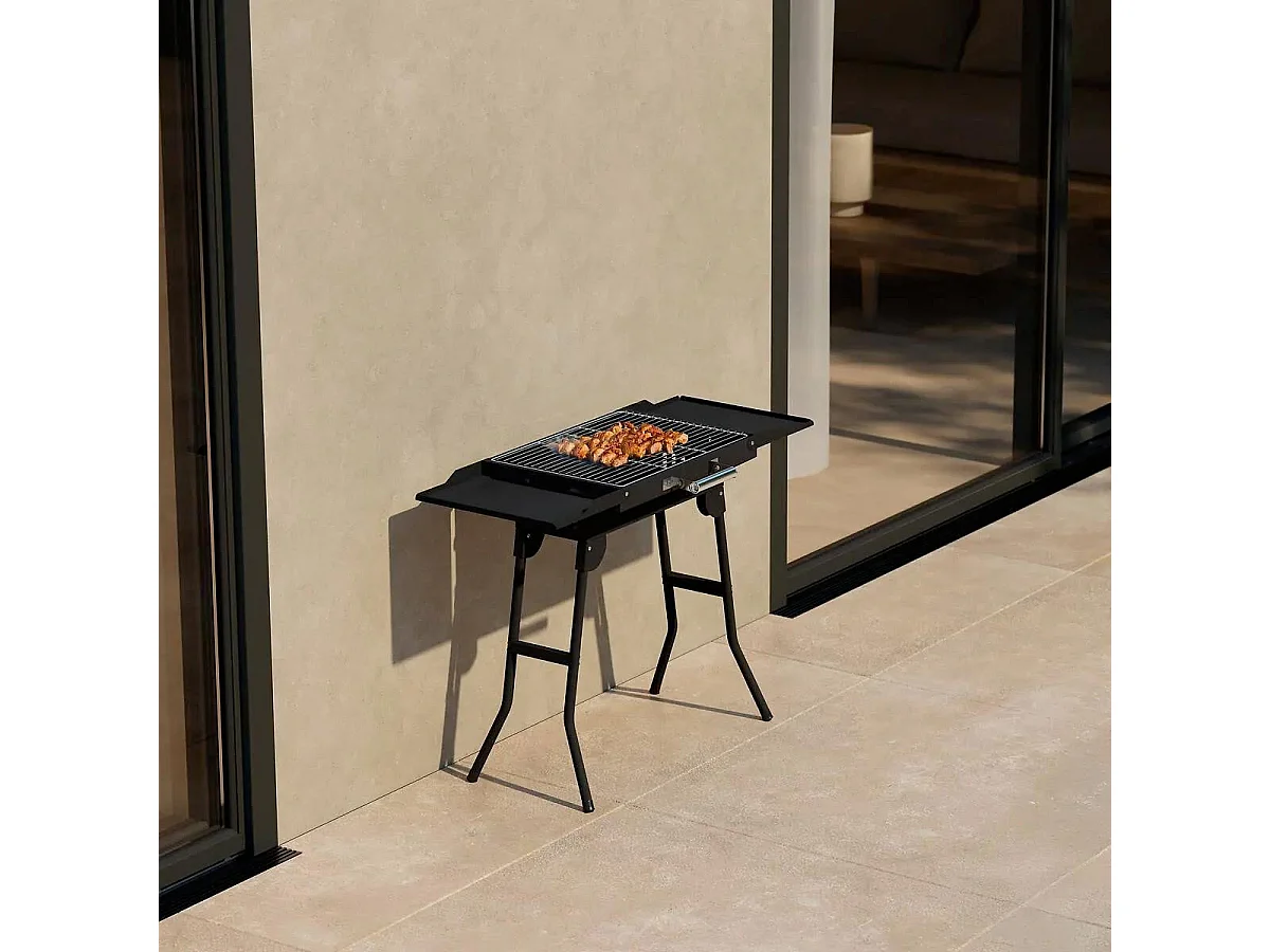 Barbecue à Charbon Pliant "Grille" 82cm Noir