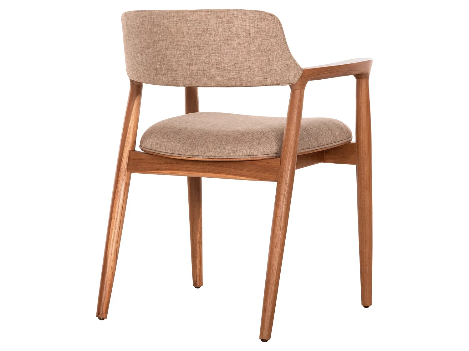 Chaise JAMES en Teck Massif et Tissu Champagne