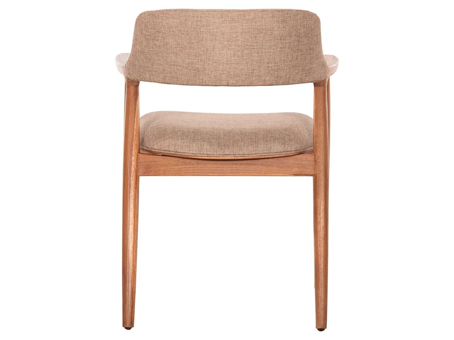 Chaise JAMES en Teck Massif et Tissu Champagne