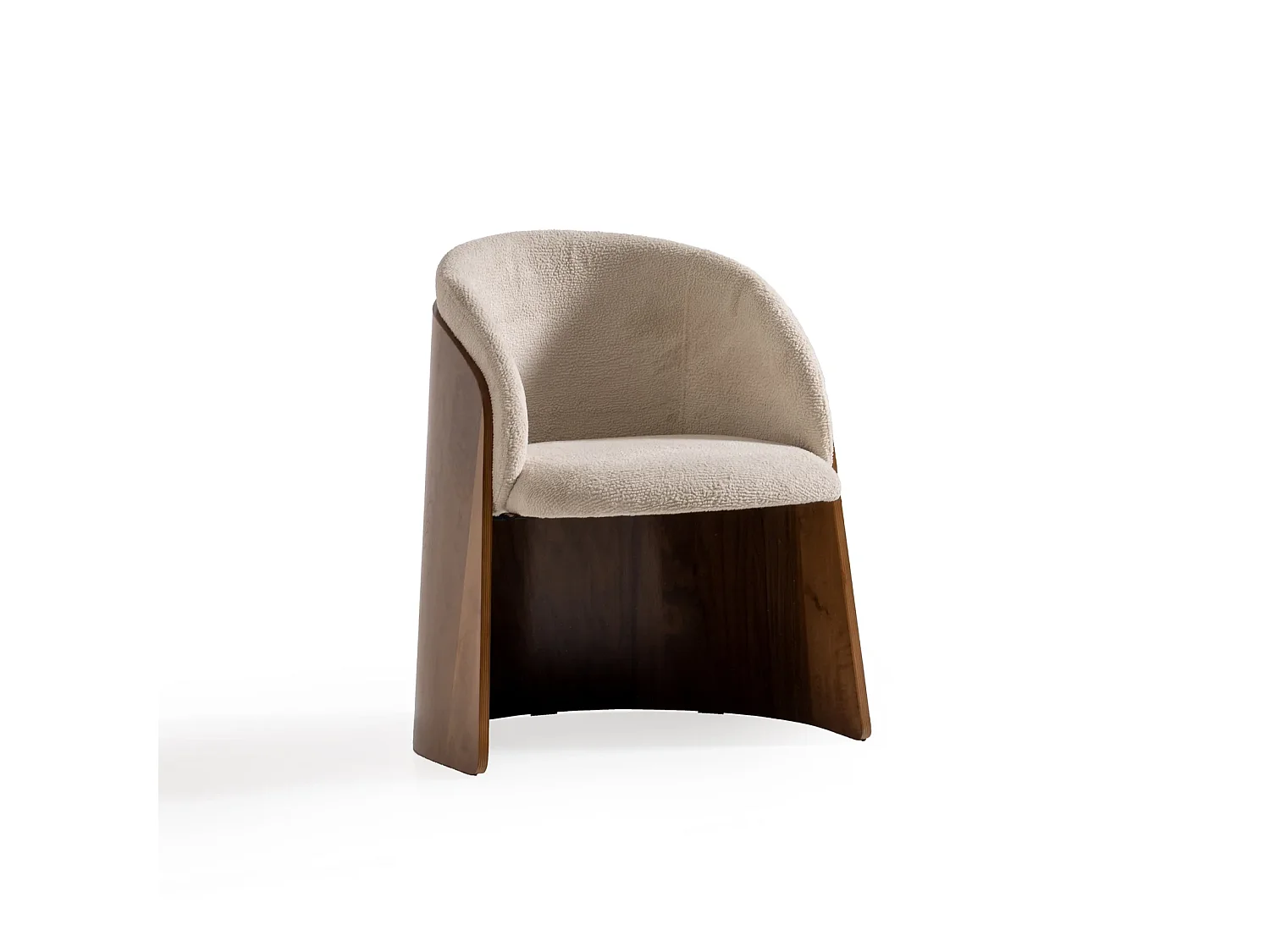 Sedia CIRCLE legno e tessuto bouclé