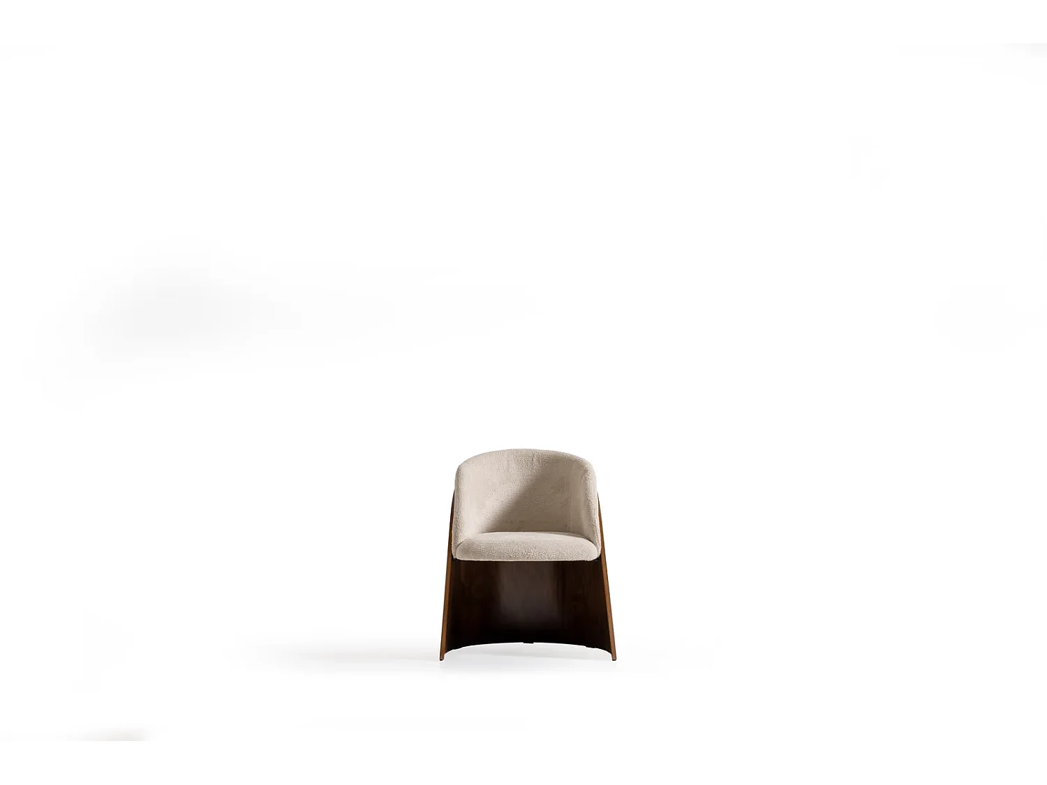 Sedia CIRCLE legno e tessuto bouclé