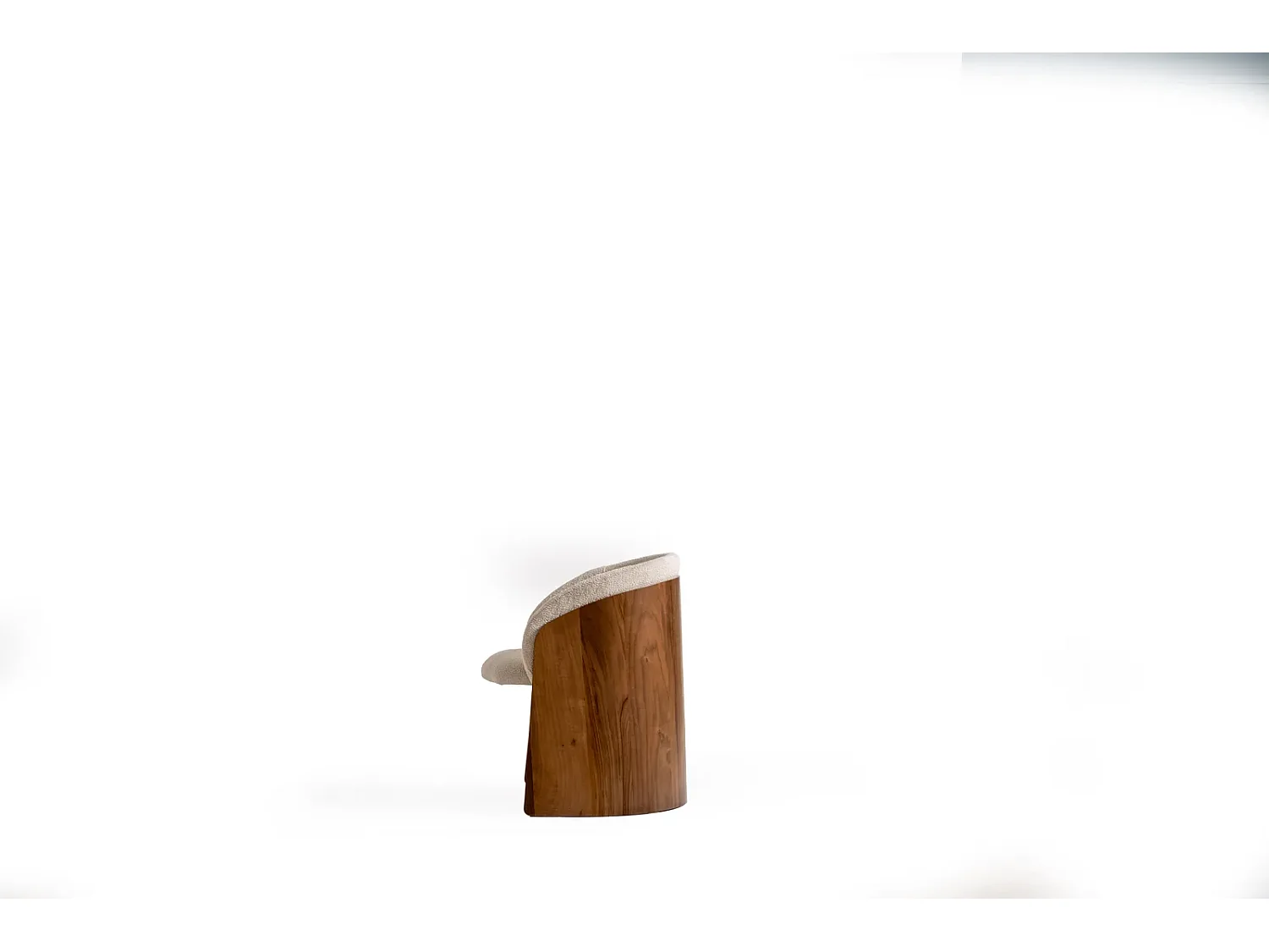 Sedia CIRCLE legno e tessuto bouclé
