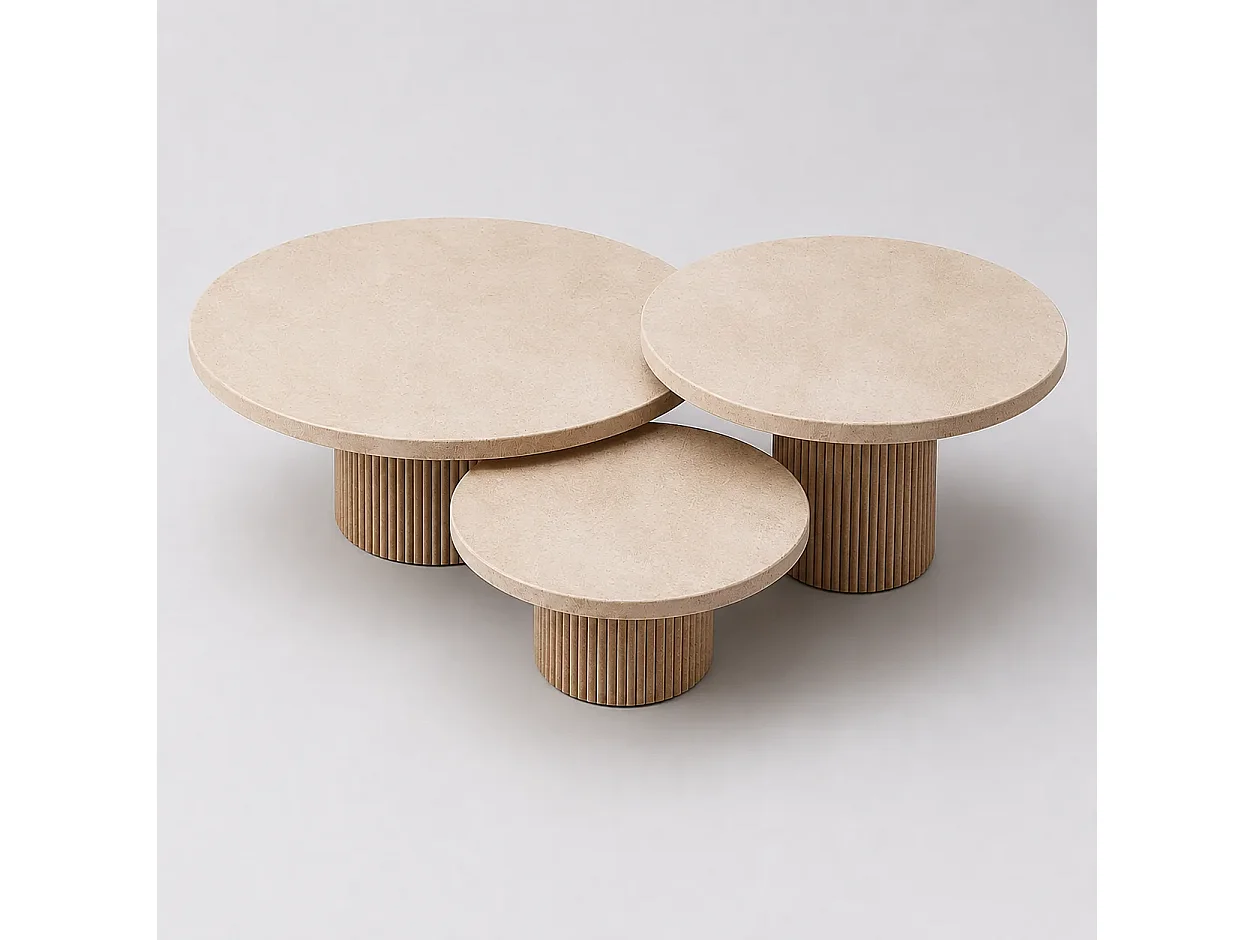 Table basse trio VENUS en Travertin