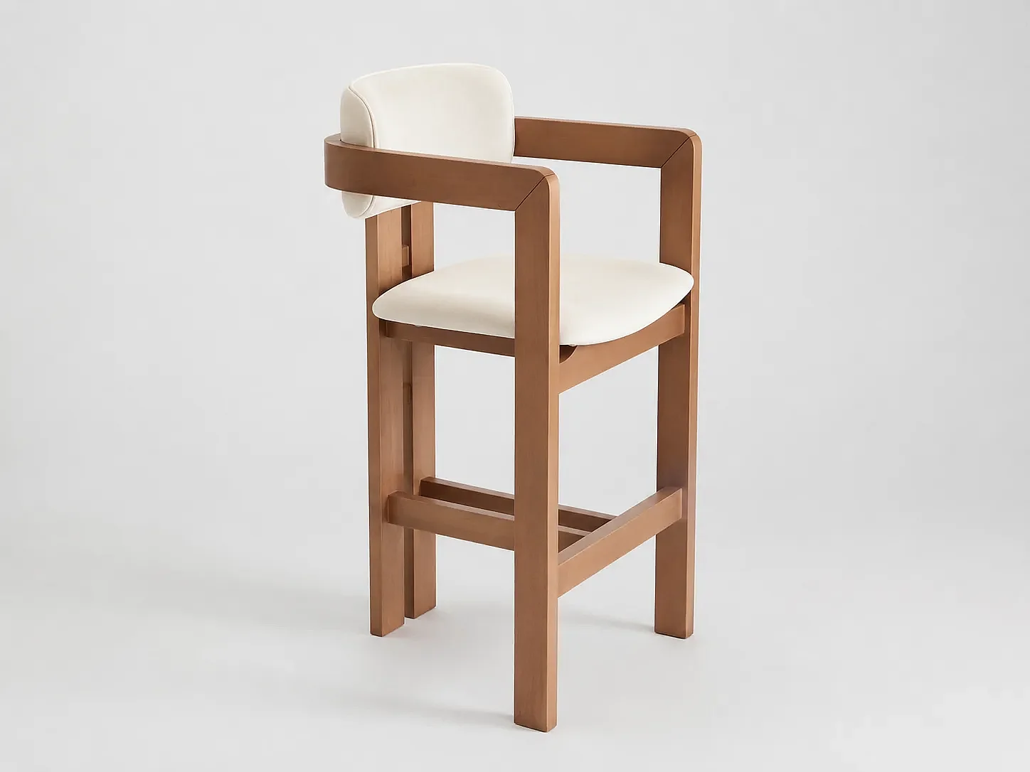 Sgabello alto da bar Beige NELI in Legno