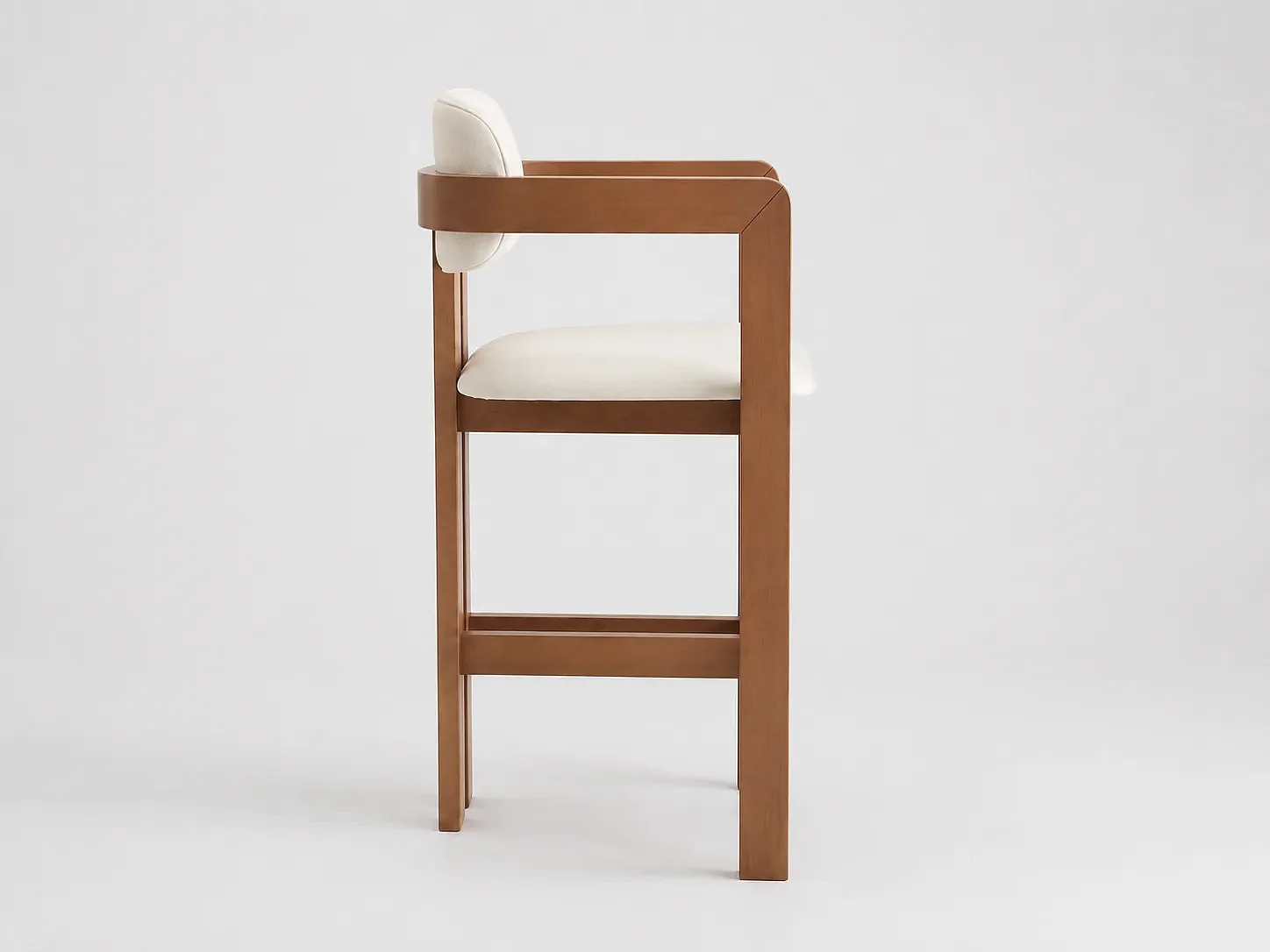 Sgabello alto da bar Beige NELI in Legno
