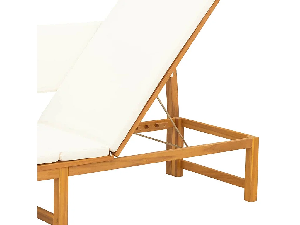 Sedia a sdraio singola marrone 200 x 57 x 75 cm in legno massello di acacia