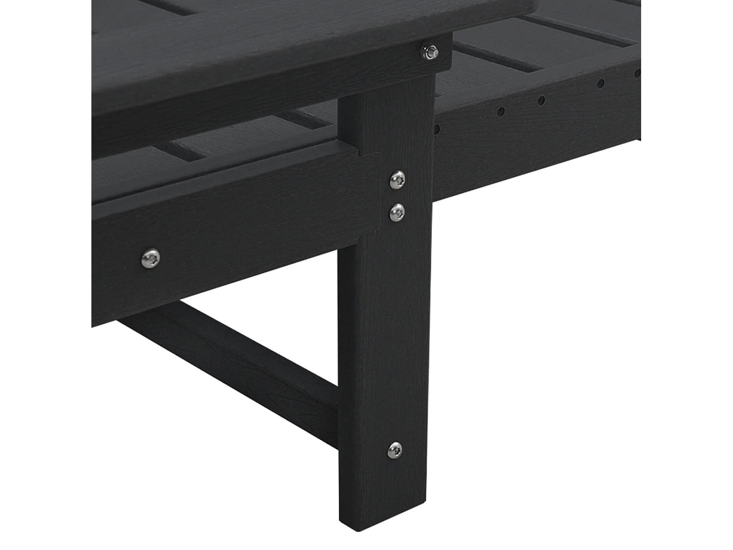 Chaiselongue Noire 53x162x98,5 cm HDPE