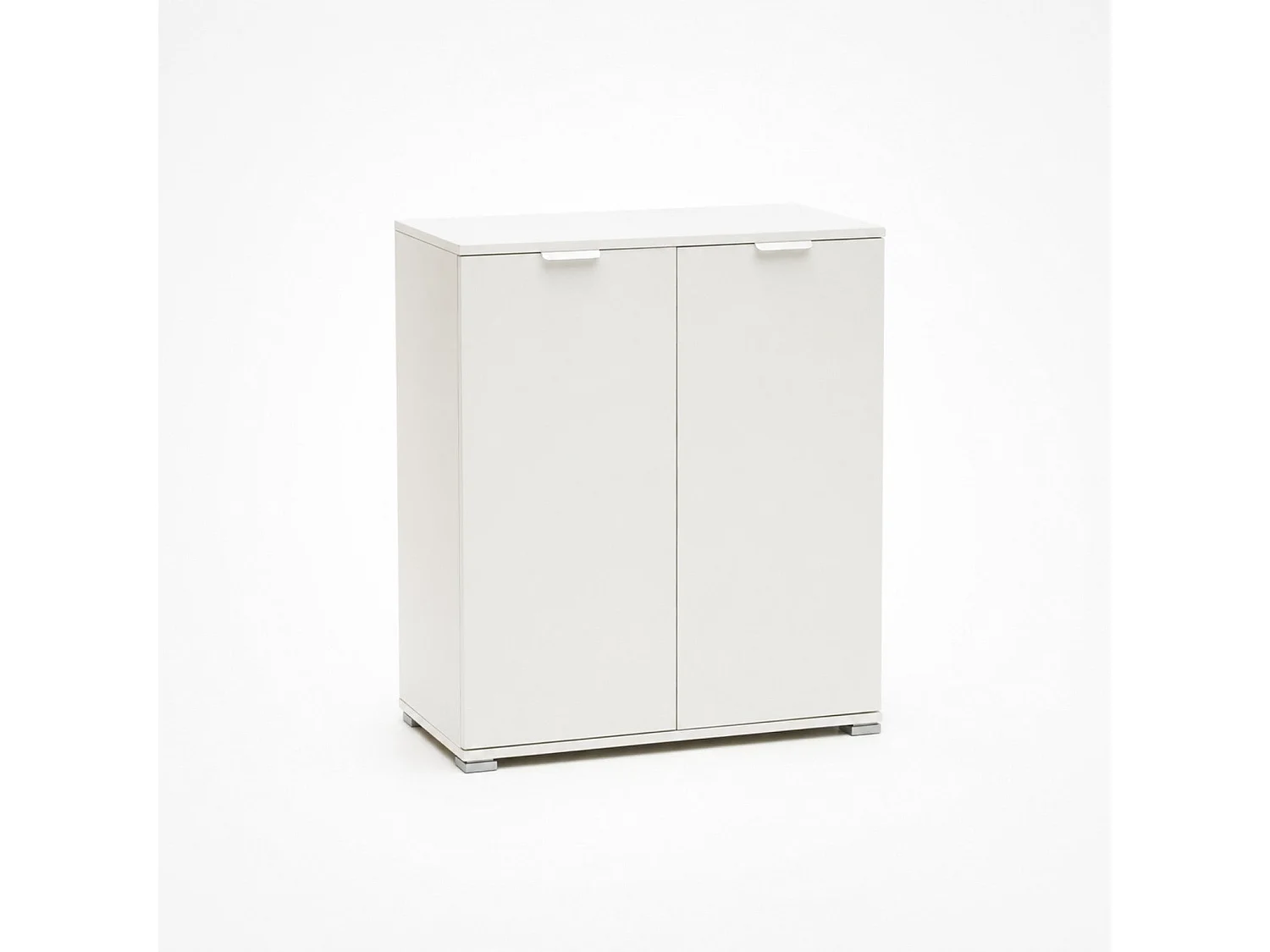 The White Stone Underskap 2 Dører Hvit Ferdig Montert | Plassbesparende Skap 75×85×38 cm | Bad- og Vaskeromsskap med Justerbare Hyller og Melaminbelagt Struktur