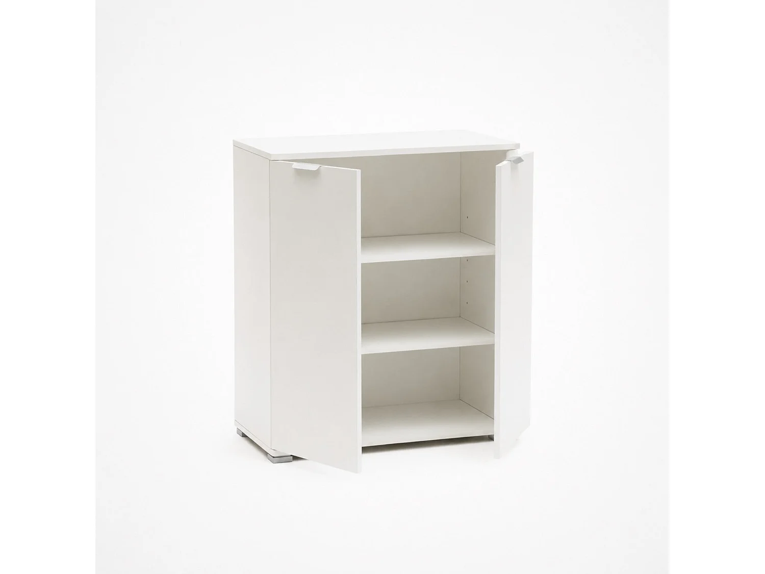 The White Stone Underskap 2 Dører Hvit Ferdig Montert | Plassbesparende Skap 75×85×38 cm | Bad- og Vaskeromsskap med Justerbare Hyller og Melaminbelagt Struktur