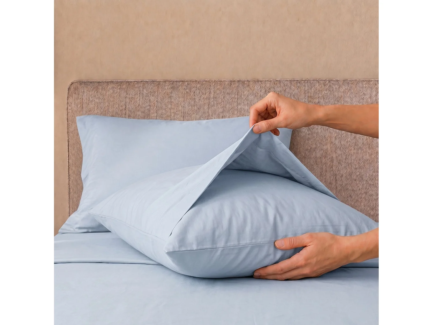 Komplet Prześcieradeł 100% Bawełna Percale 200 TC Lodowy | Made in Italy