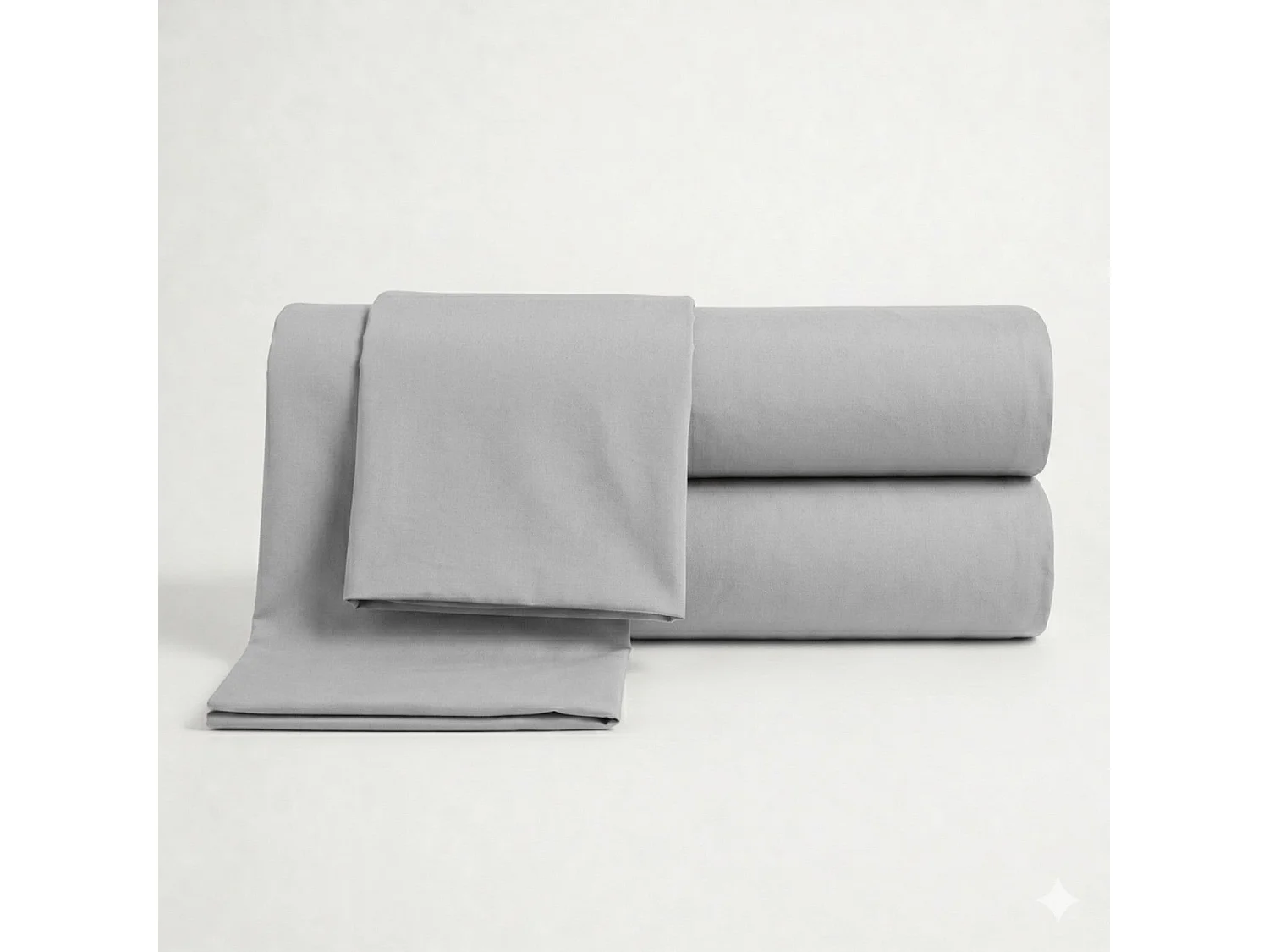 Lakenset Eenpersoons 100% Katoen Percal 200 TC Lichtgrijs | Hoeslaken 90x200 cm, Laken 160x295 cm, Steghoogte 28 cm en 1 Kussensloop | Made in Italy