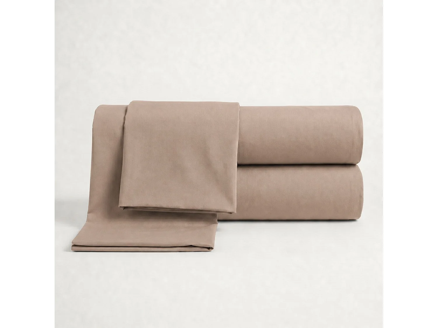 The White Stone Sengesæt Seng på Halvanden Plads i Percale-Bomuld 200 TC Mokka | Made in Italy