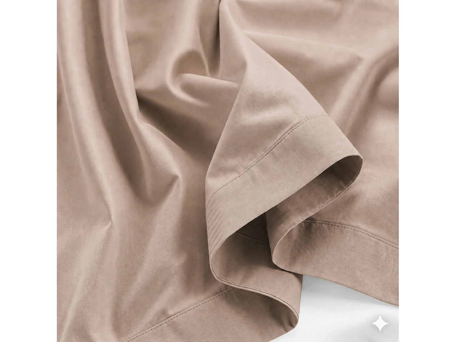 The White Stone Sengesæt Seng på Halvanden Plads i Percale-Bomuld 200 TC Mokka | Made in Italy