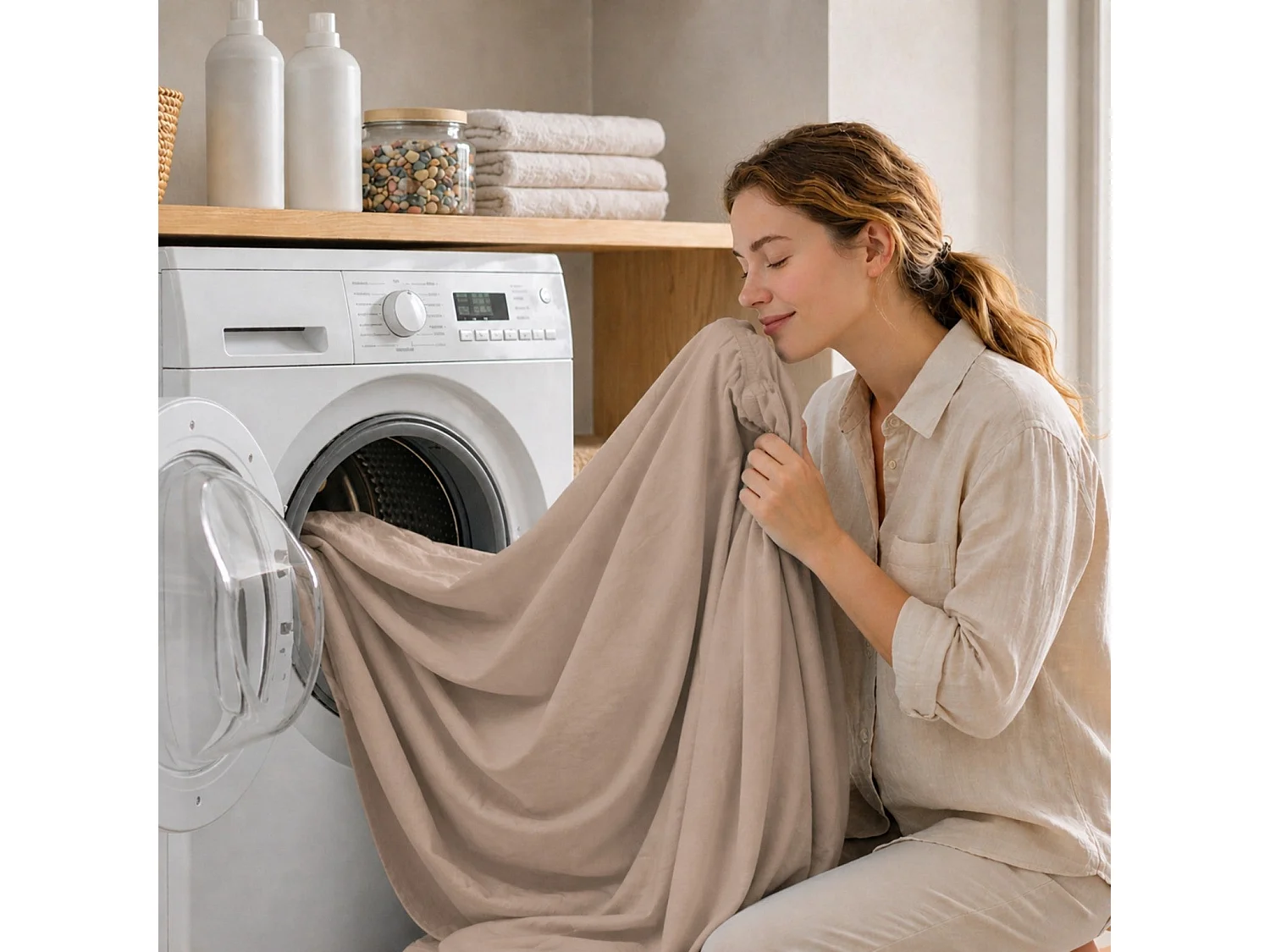 The White Stone Sengesæt Seng på Halvanden Plads i Percale-Bomuld 200 TC Mokka | Made in Italy