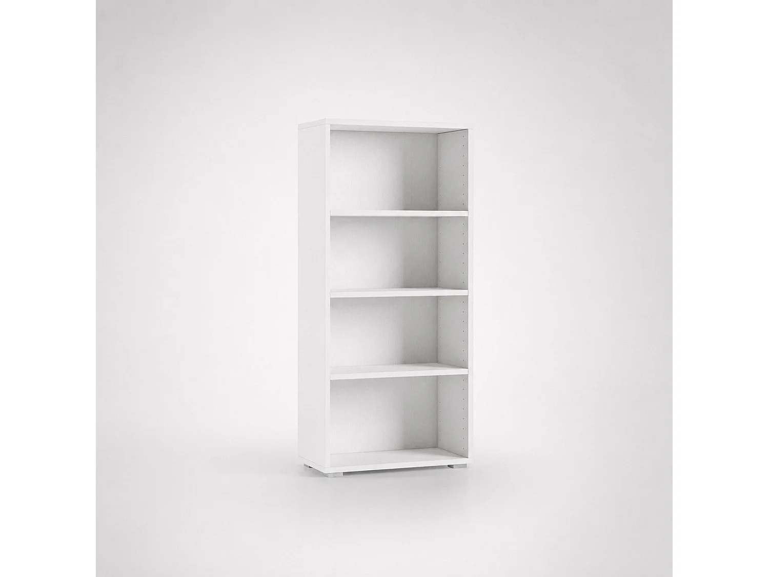 The White Stone Hvit Plassbesparende Bokhylle med 3 Justerbare Hyller | Moderne Bok- og Permhylle | Loddrett Reolmøbel til Stue, Kontor og Arbeidsrom 60×30×130 cm