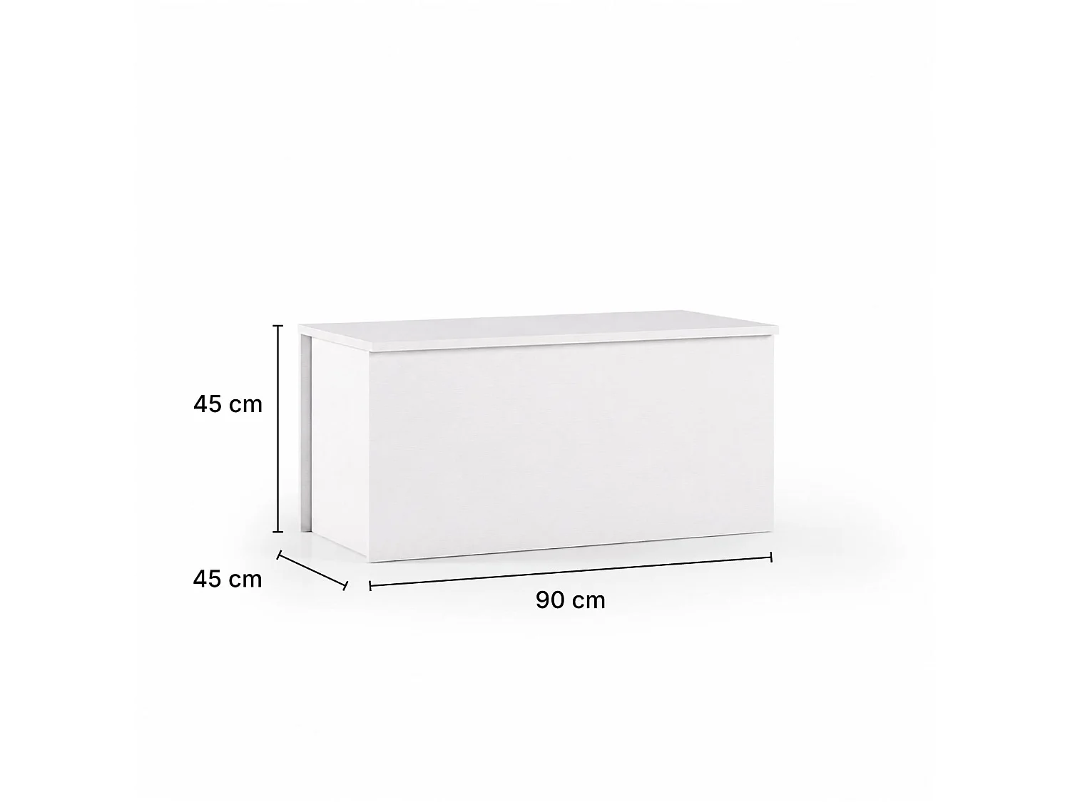 The White Stone Weißer Truhenbank Groß Stauraum Soft Close Deckel | Moderne Aufbewahrung Bank | 90x45x45 cm