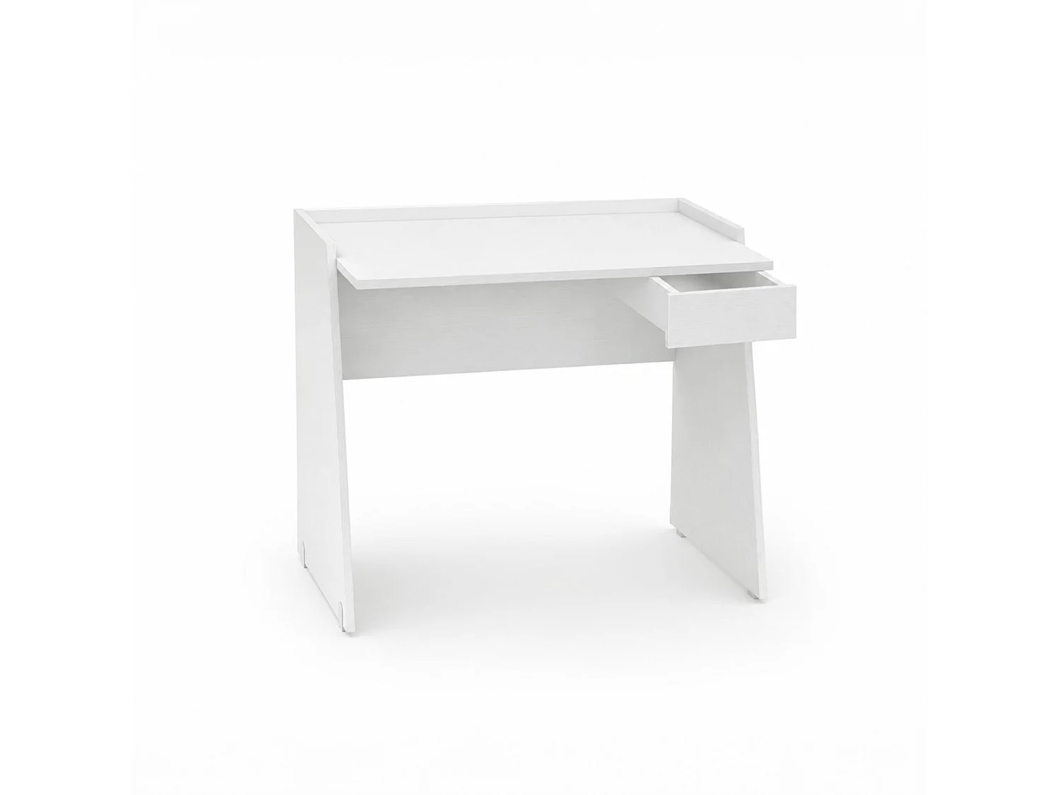 The White Stone Weißer Schreibtisch Modern Mit Schublade Beton Optik | Computertisch Home Office Büro | 90x60x80 cm