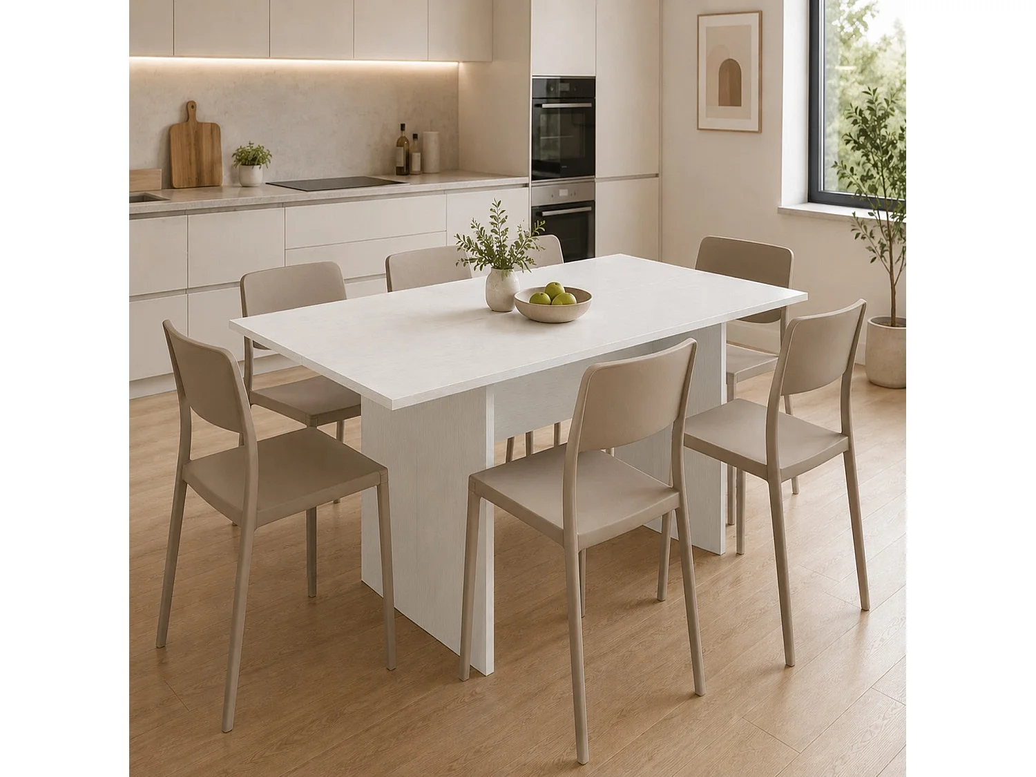 The White Stone Console extensible blanche gain de place transformable | table console extensible cuisine salon | 120x35/70x76 cm