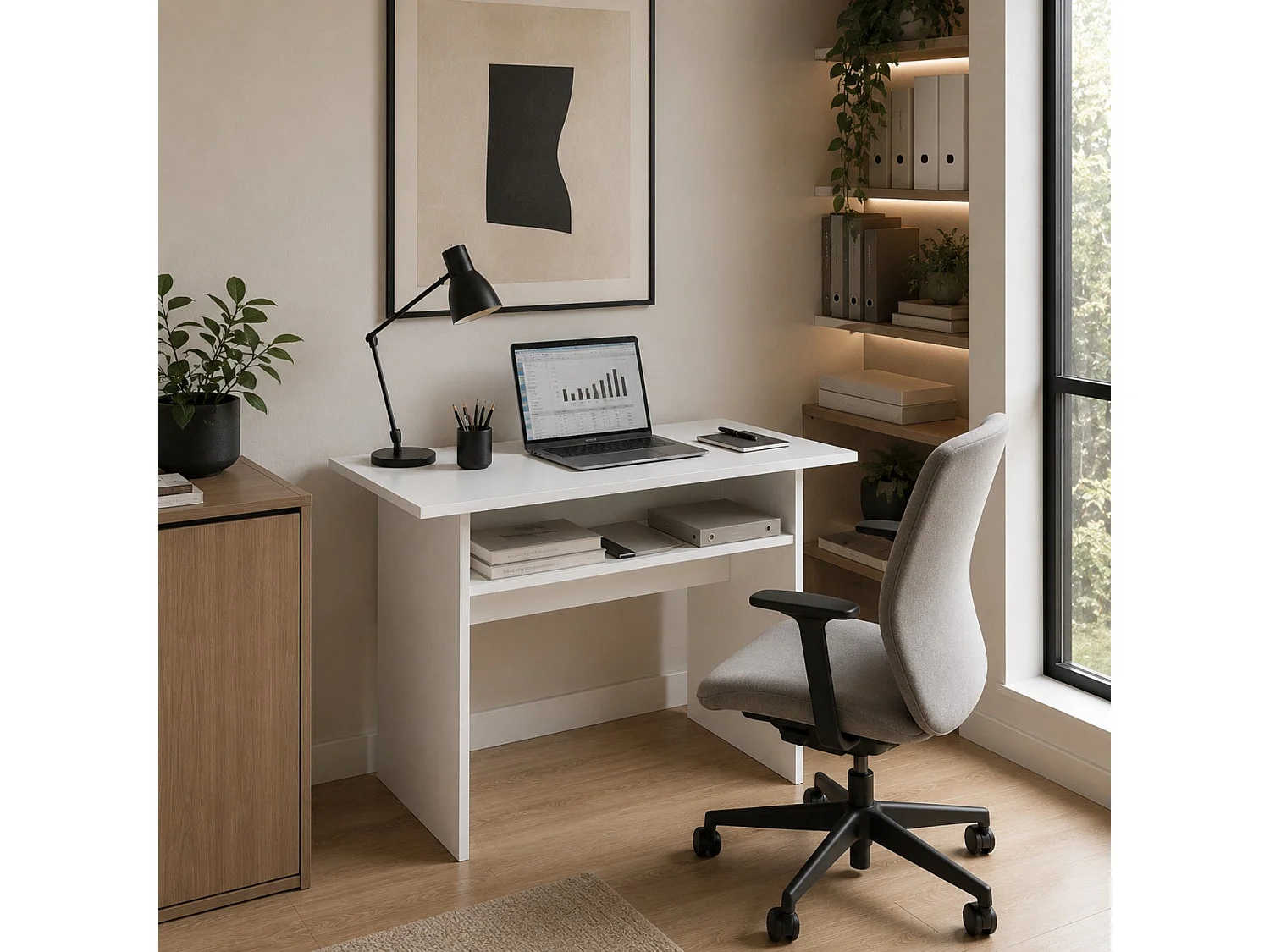 The White Stone Console extensible blanche gain de place transformable | table console extensible cuisine salon | 120x35/70x76 cm