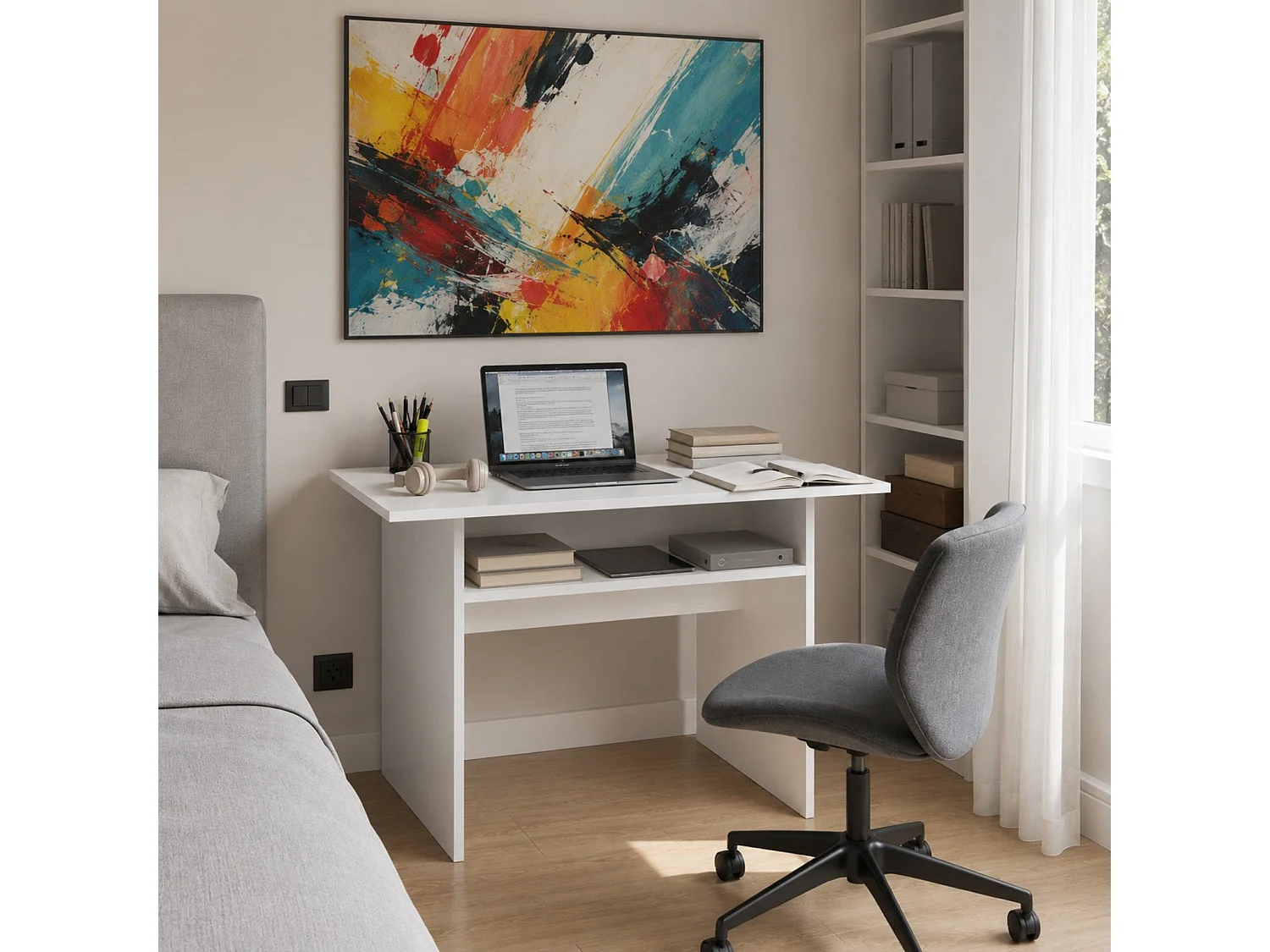 The White Stone Console extensible blanche gain de place transformable | table console extensible cuisine salon | 120x35/70x76 cm