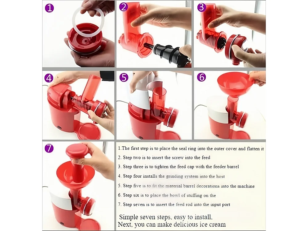 Sorbetière- 500 ML, facile à utiliser, nettoyage simple