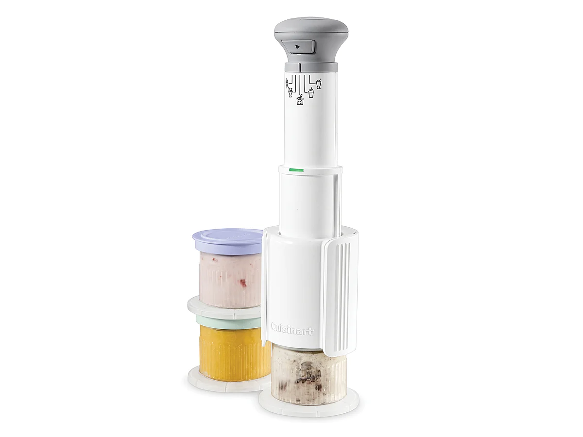 Cuisinart Freeze Wand ICEFD10E 250W Sorbet Maker mit 5 Voreinstellungen und stapelbaren Desserttöpfen