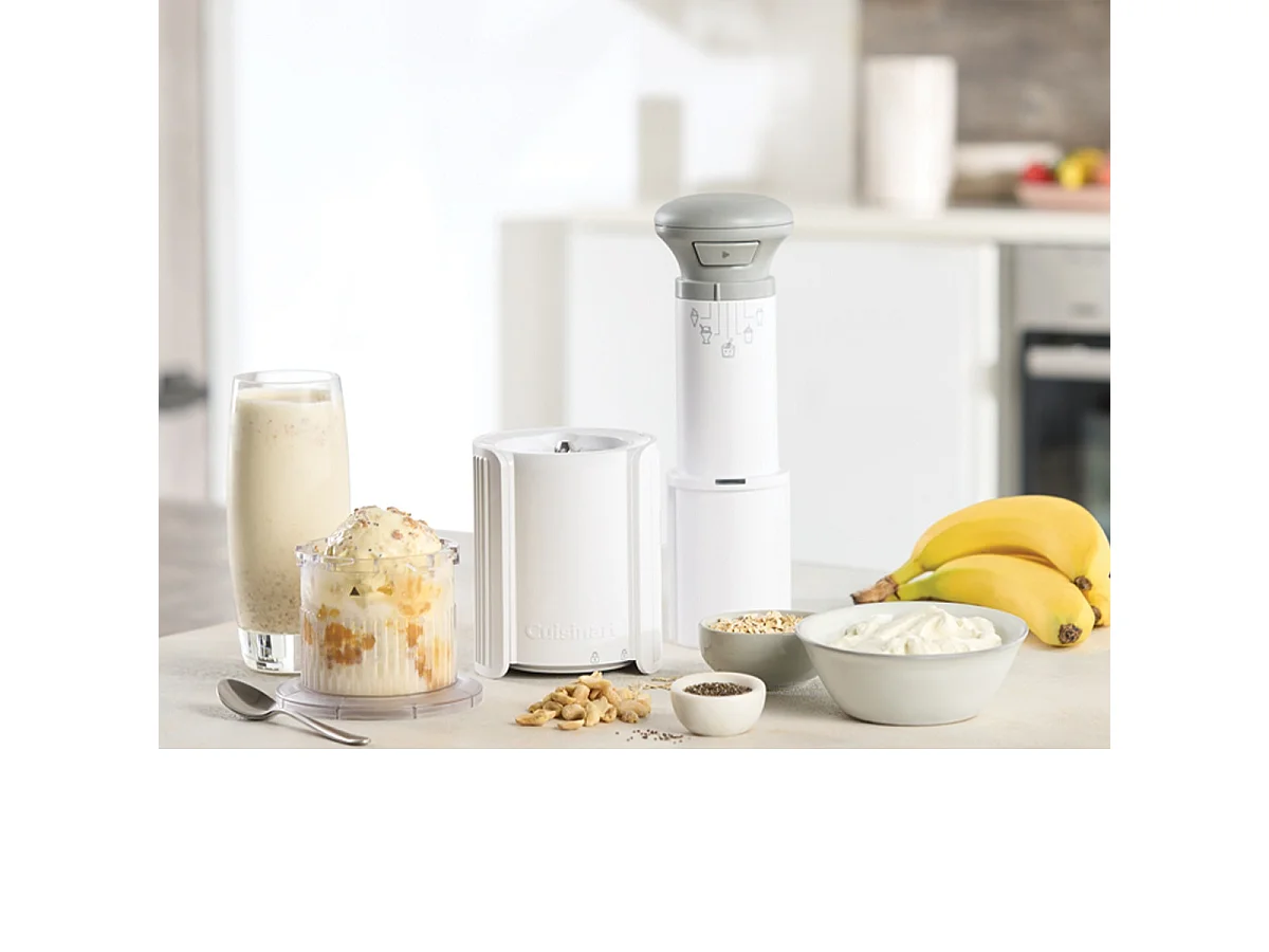 Cuisinart Freeze Wand ICEFD10E 250W Sorbet Maker mit 5 Voreinstellungen und stapelbaren Desserttöpfen