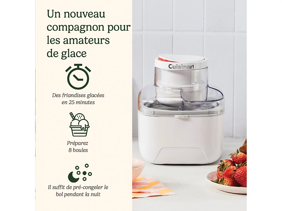 Cuisinart Solo Scoops Eismaschine 475ml Weiß - ICEM10E
