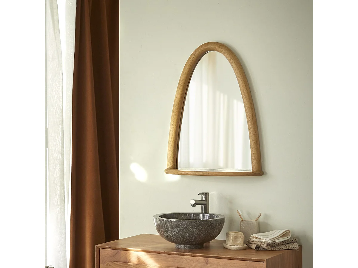 Badezimmerspiegel aus Mindiholz 68x55 cm - Lana