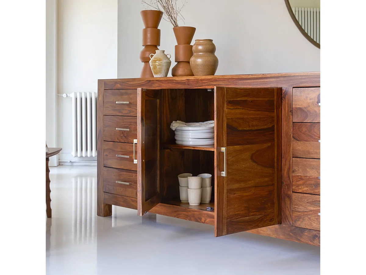 Buffet credenza bancone teak tek massello legno 200cm design sala pranzo